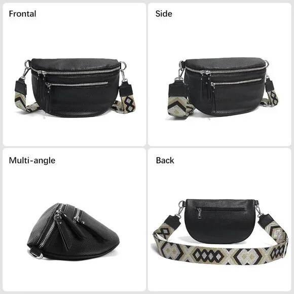 Stylish Leather Fanny Pack Small Sling Bag - Versatile 9.8'' Accessory - Picture 6 of 6